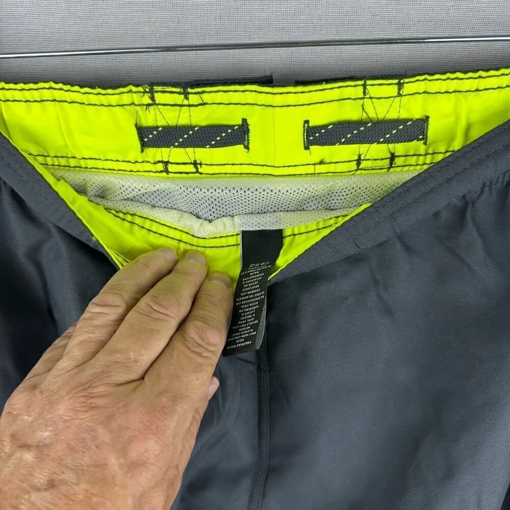OCEAN PACIFIC OP LINED SWIM TRUNKS SHORTS MEN'S SIZE XL 40-42 GRAY GREEN NEON